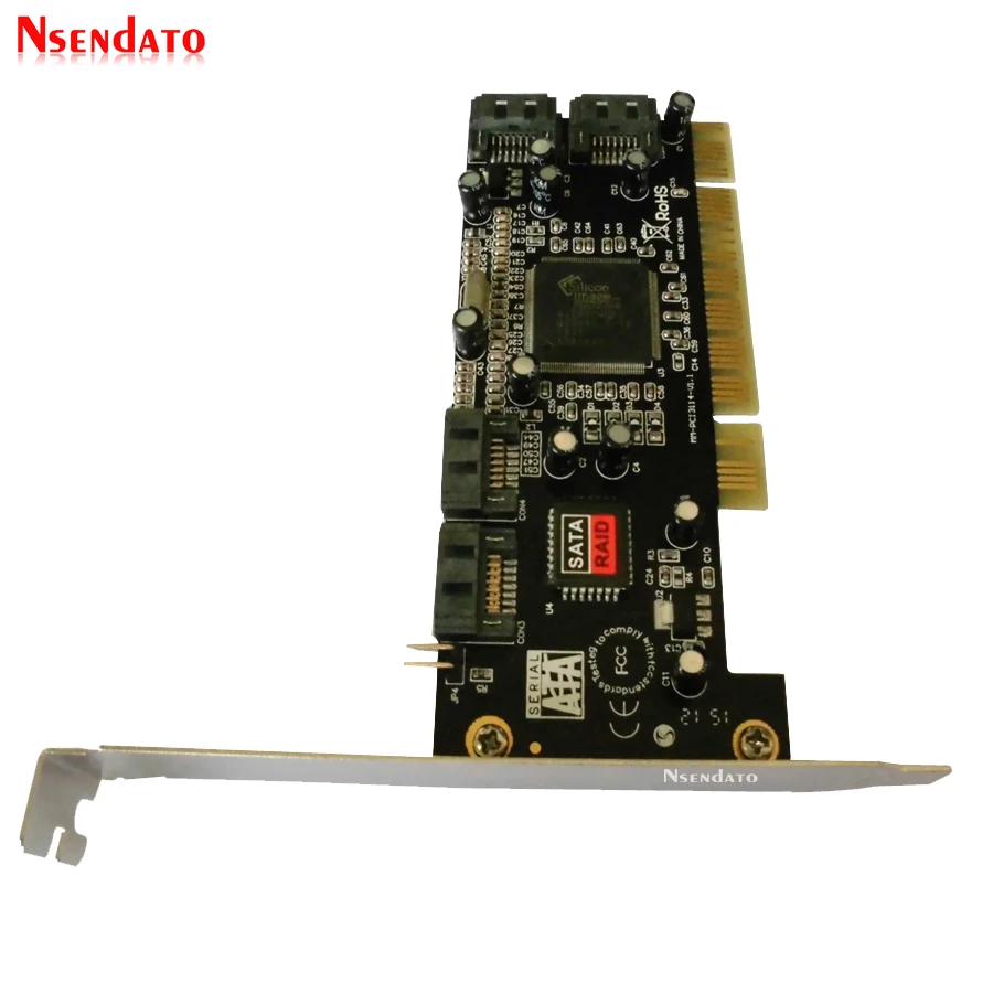 PCI Sata Внутренний Порты и разъёмы s Serial ATA контроллер карты 4 Sil3114 Чипсет 013577 с 2