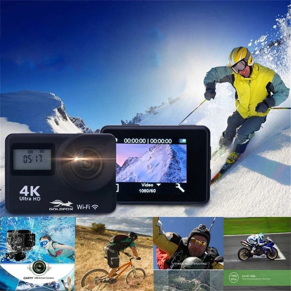 Ультра HD 4K экшн-камера wifi 2,0 сенсорный экран 1080 P/30fps Спортивная камера go pro Водонепроницаемая мини DV камера на шлем с дистанционным управлением