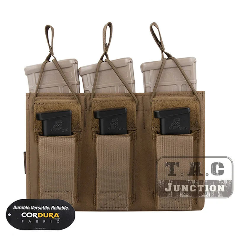 CB Emerson Тактический тройной Открытый Топ 5,56& Пистолет подсумок EmersonGear MOLLE/PALS Mag Чехол кобура Перевозчик страйкбол военный - Цвет: CB