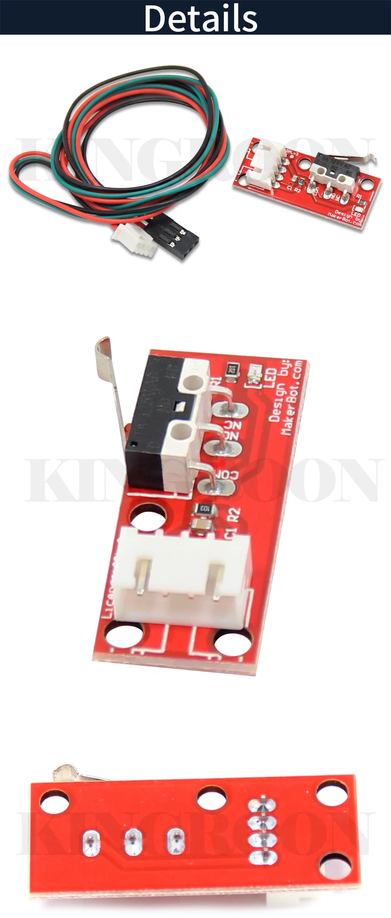 KINGROON 6 шт./лот механический ограничитель хода концевые переключатели с 3Pin кабелем 3D принтеры части для RAMPS 1,4 панель управления часть переключателя