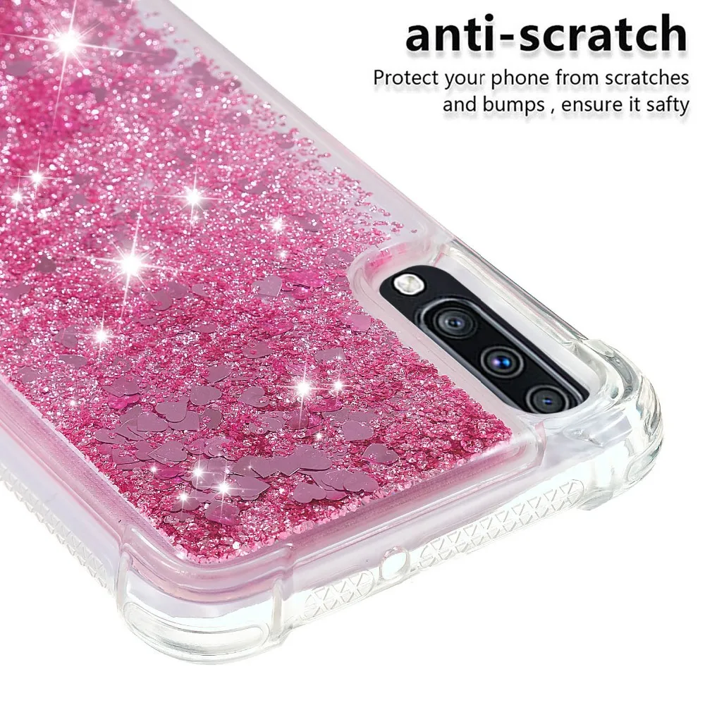 Soft Fashion Love Heart Quicksand Liquid Silicone Phone Case for Google Pixel 3 Google Pixel 3a XL Air Cushion Corner Shockproof