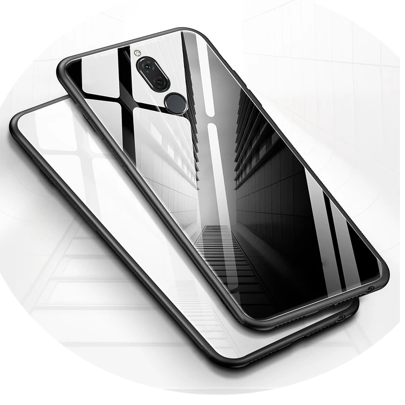 For Huawei Mate 10 Lite Case Luxury Tempered Glass Back Phone Cover 20 Hybrid Shockproof Hard Housing |