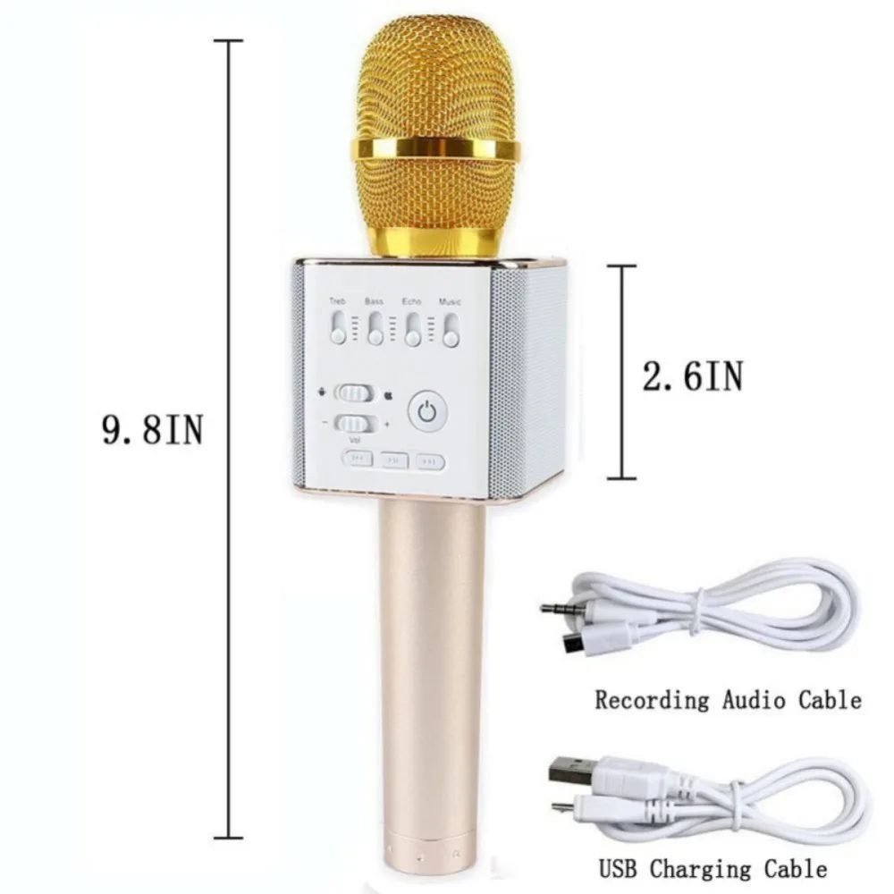 Портативный беспроводной Bluetooth караоке микрофон профессиональный плеер динамик