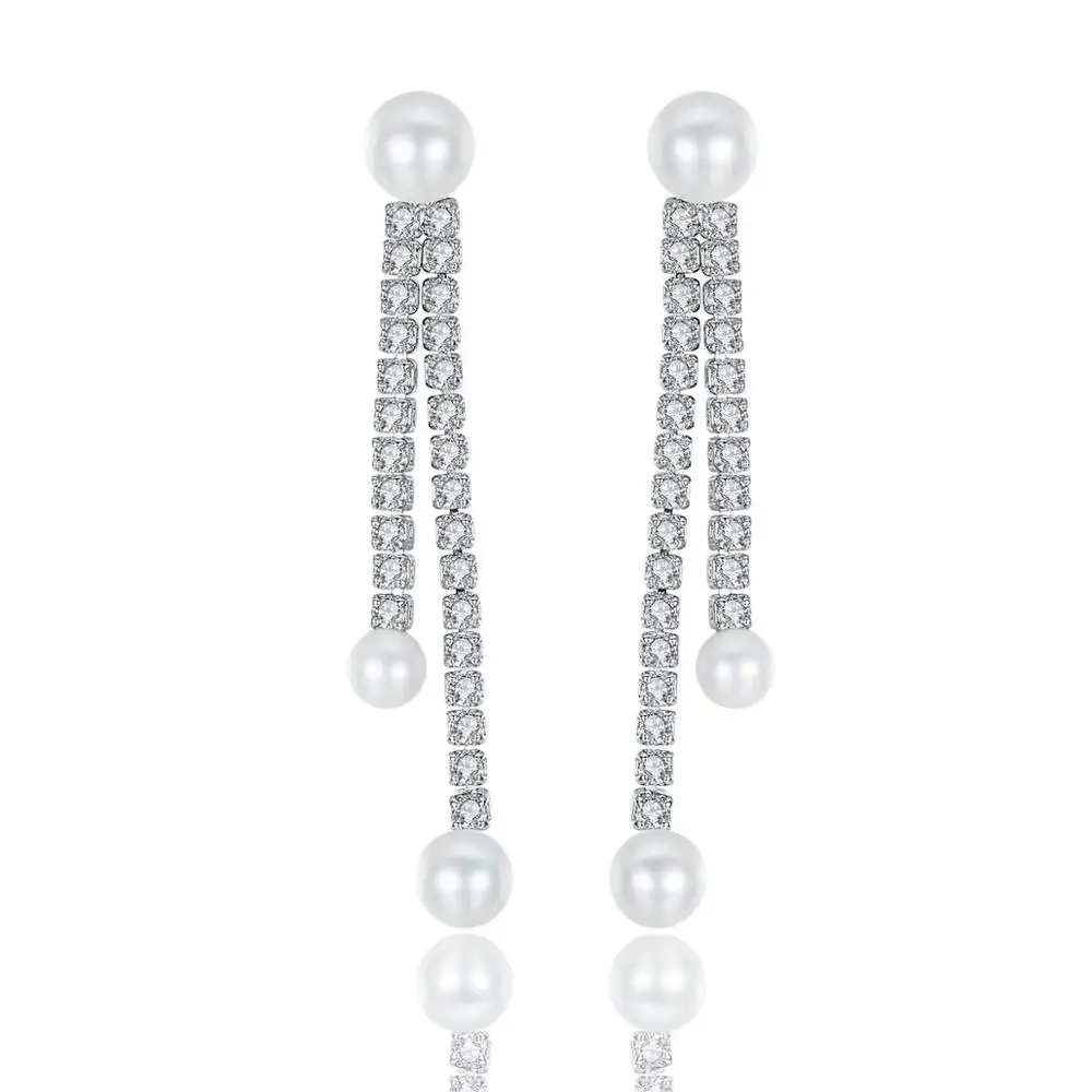 

New Arrival Noble Round Drop Pendant Earring Full Mirco Cubic Zircon Fashion Jewelry For Women Wedding Party Accessories