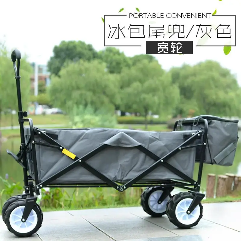 Pastoral Camping Trolley Supermarket Grocery Shopping Trolley Small Pull Shopping Cart Camp Folding Portable Household Cart - Цвет: style10