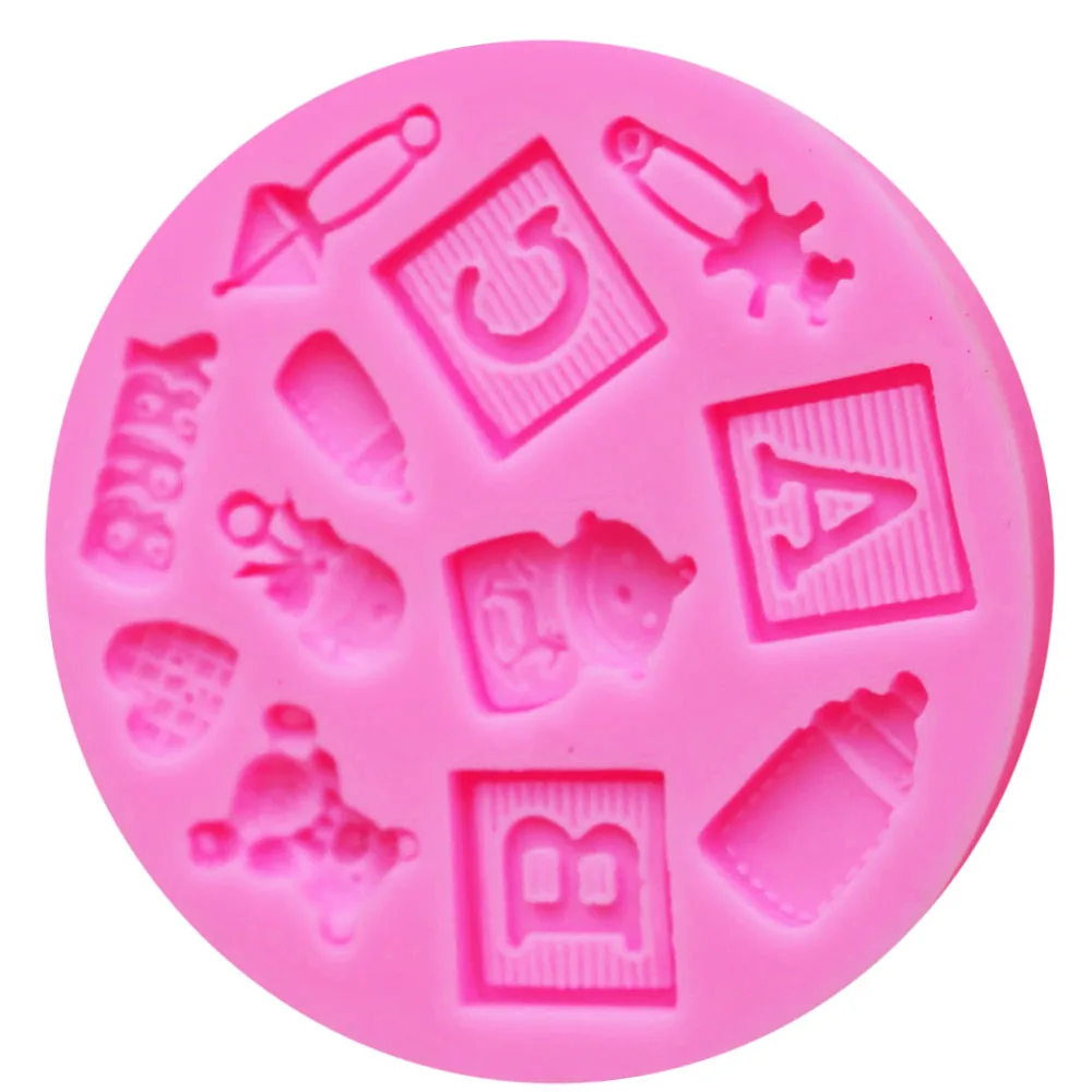 10 шт./компл. M016 ABC Baby Shower силиконовая форма бутылка Trojans Bear Fondant инструмент для