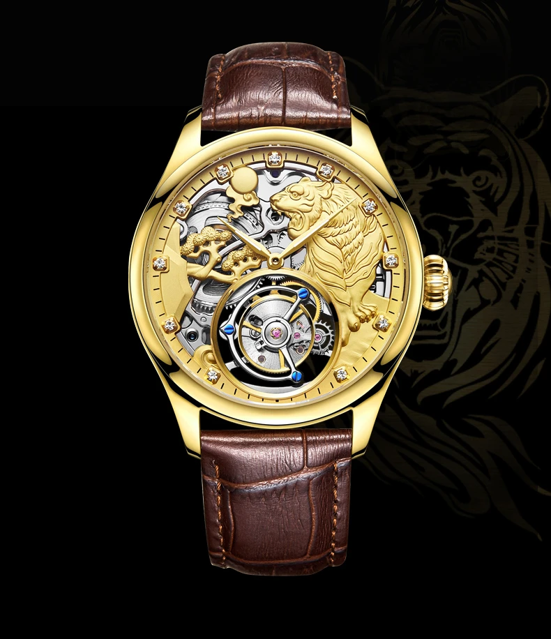 Tourbillon механические часы мужские Лидирующий бренд часы сапфировые зеркальные ручной обмотки полый движение мужские Т-образные часы
