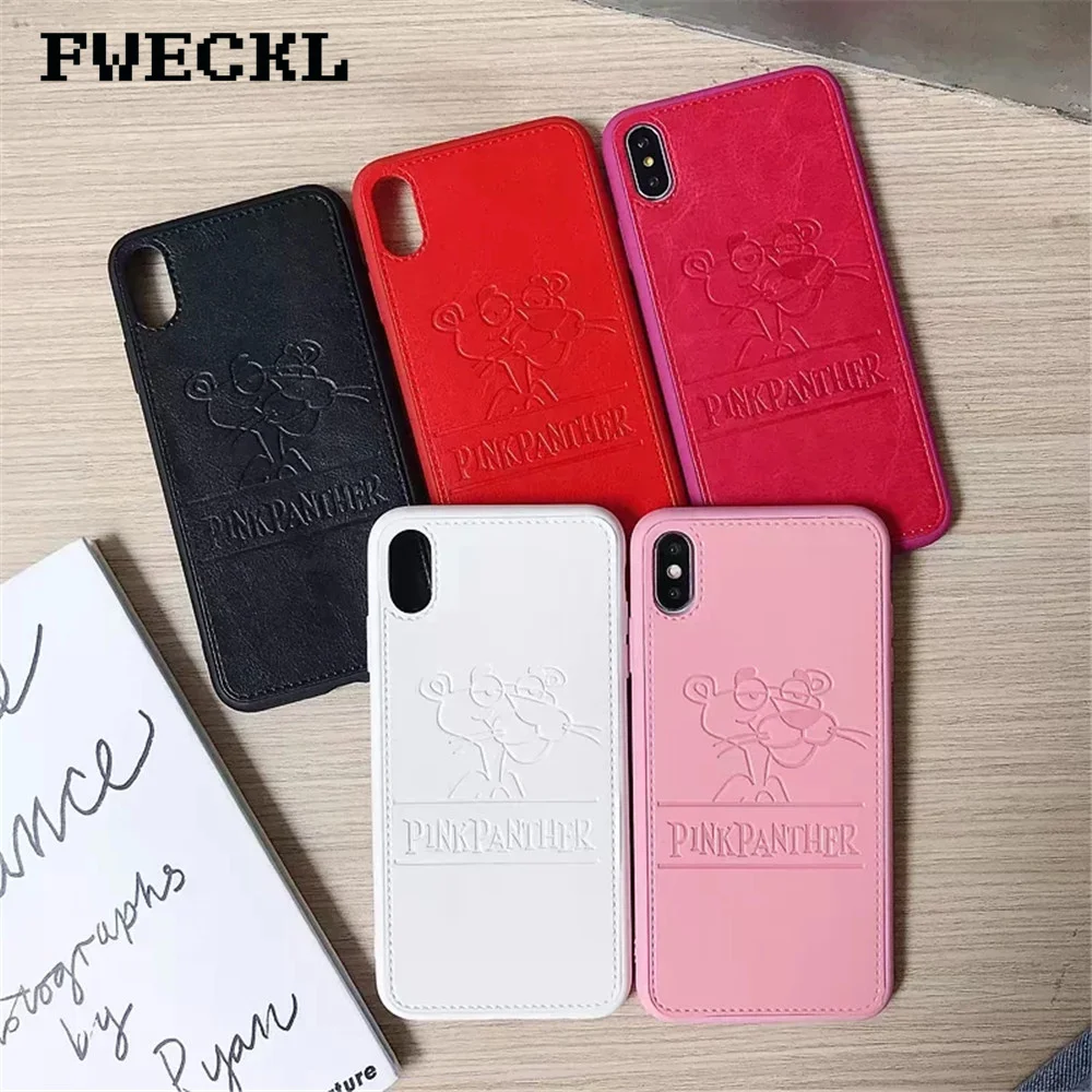 Чехол для iPhone X XS MAX XR с рисунком Розовая пантера чехол телефона из искусственной