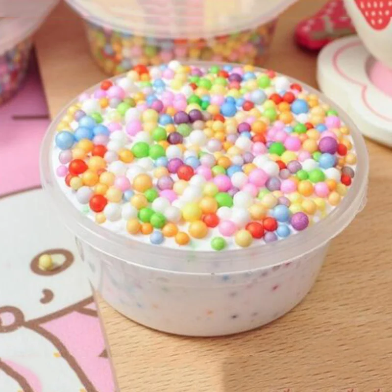 OL DIY Snow Mud 2-4mm Particles For Slime Accessories Soft Fluffy Mini Crystal Beads Assorted Colors Polystyrene Styrofoam |