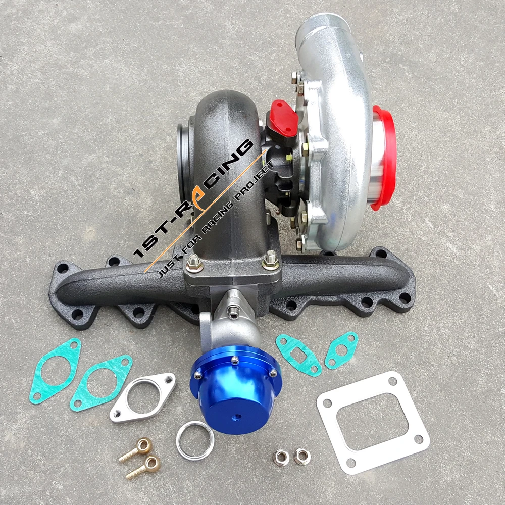 Выпускной коллектор+ T4 Turbo AR.80/. 81 масло+ регулятор давления наддува синий для 2JZ-GTE 2jzgte