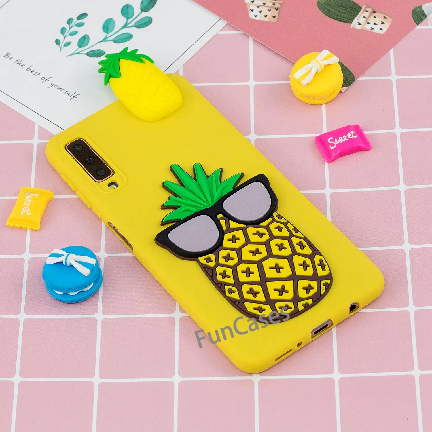 Мягкий силиконовый чехол с 3D рисунком кота собаки панды для samsung Galaxy A7 2018 A750 ase