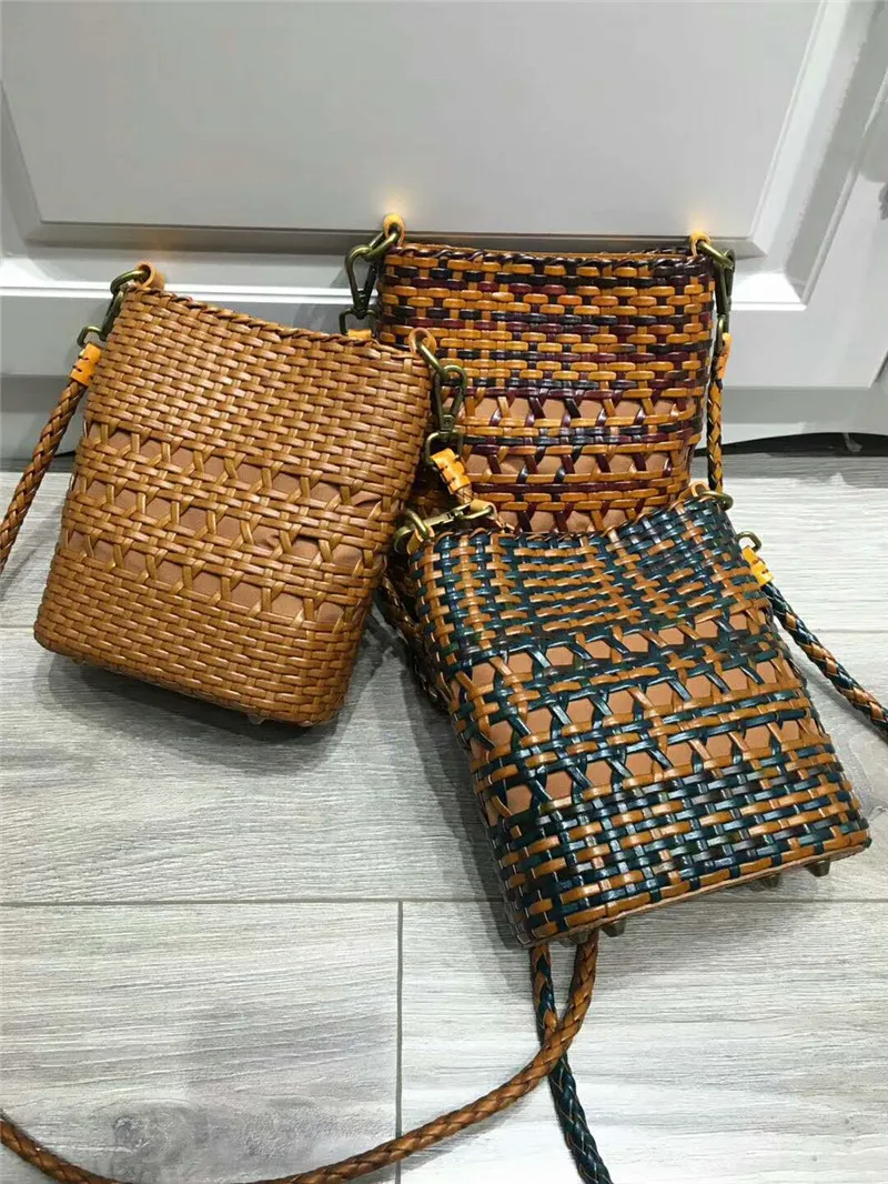 DIOLEVY Women handmade Weave Messenger Bags Leather Handbags Ladies Shoulder Crossbody Bag | Багаж и сумки