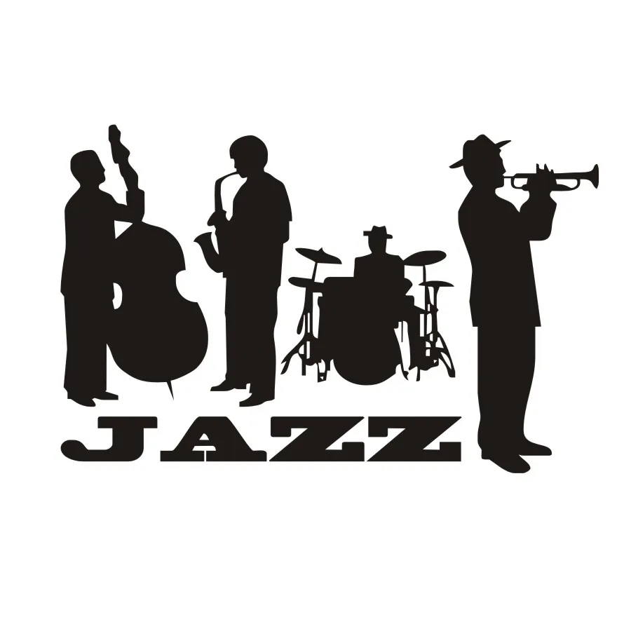 Креативный Jazz Four Boy Play Music Pattern настенный стикер для магазина Декор на окно