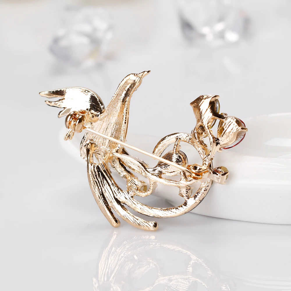 Danbihuabi большие металлические значки птица Броши для женщин булавки со стразами и