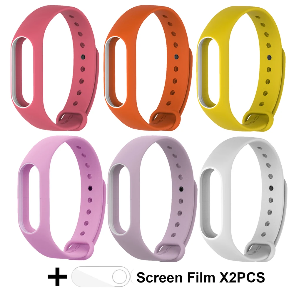 6PCS-A Mi Band 2 ремешок для Xiaomi mi Band 2 ремешки Браслет замена силиконового браслета для Xiaomi mi 2 комплекта 6 шт - Цвет: 6PCS-A