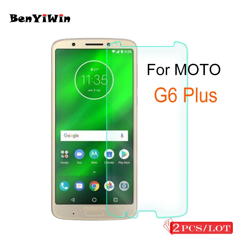 2 шт. 9H высококачественный чехол из закаленного стекла для Moto G6 Plus защита экрана