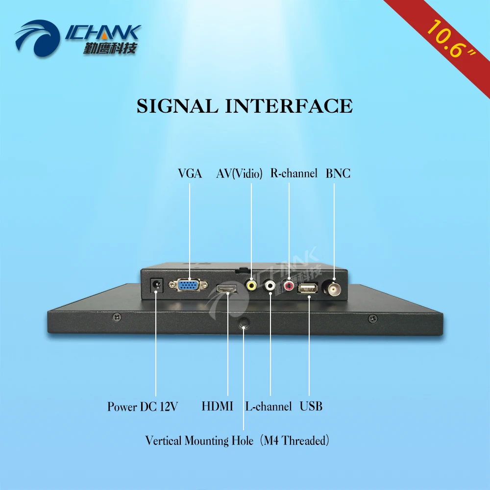 ZB106TN V59/10 6 &quot11&quot дюймов 1366x768 16:9 720p AV BNC HDMI VGA металлический корпус Железный