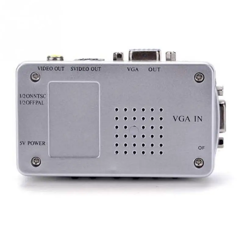 Серебряный ПК VGA к ТВ AV RCA адаптер сигнала конвертер видео переключатель