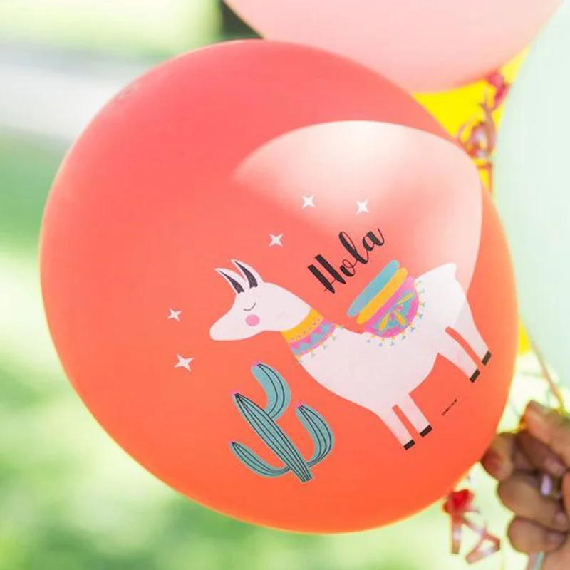 Красочные Альпака латексные шарики для свадебного украшения ламы фольги