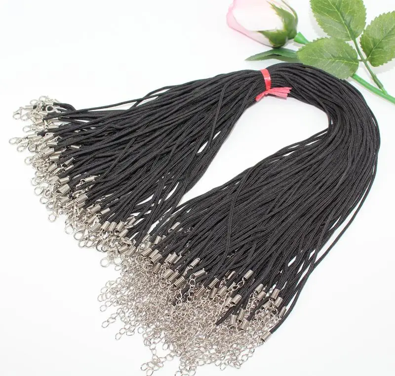 20pcs/lot 2mm Black Color 18&quot Nylon Cord Necklace Materials To Make Necklaces Colares Cuerda Accessories Diy Jewelry Fittings |
