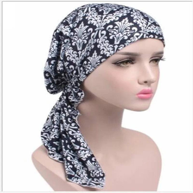 Новые эластичные ткани печатные шарф шляпа химиотерапия cap | Тематическая одежда