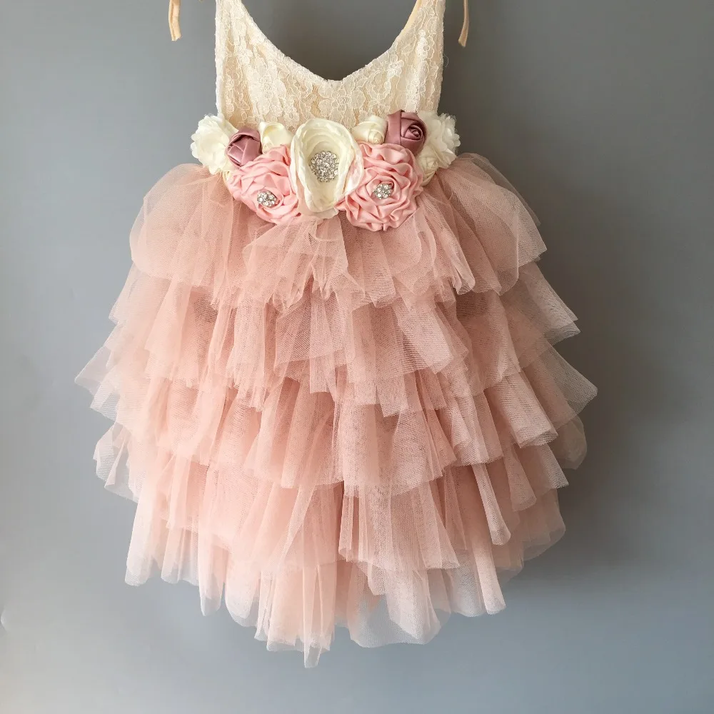 Элегантное вечернее платье цвета шампанского для маленьких девочек детский