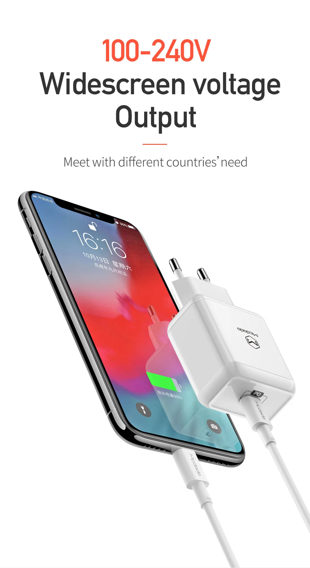 Mcdodo EU/US/UK usb type C PD 3,0 зарядное устройство 18 Вт Быстрая зарядка для MacBook iPhone 11 samsung Xiaomi huawei Quick Charge 4,0 адаптер