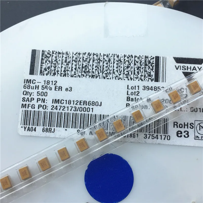 500 шт./лот Vishay IMC1812 68UH 680J 5% IMC1812ER680J 130MA 6OHM 1812 SMD проволочный литой индуктор |