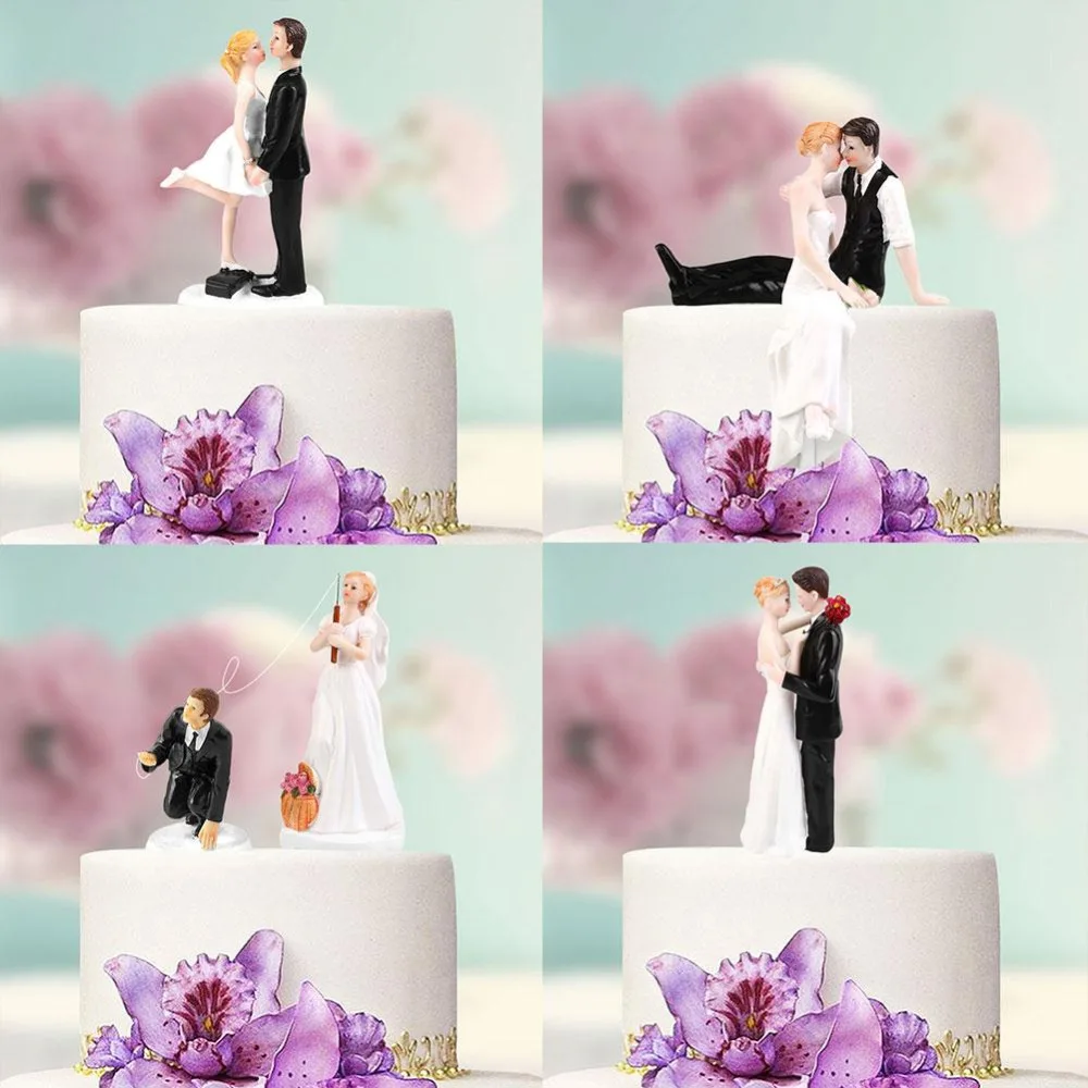 Элегантные фигурки для торта из синтетической смолы|mariage figurine|bride groom cake topperbride |
