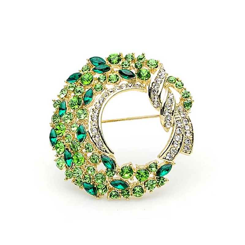 OneckOha Стразы в форме петли цветка Броши из акрилового камня Шпилька луна женские