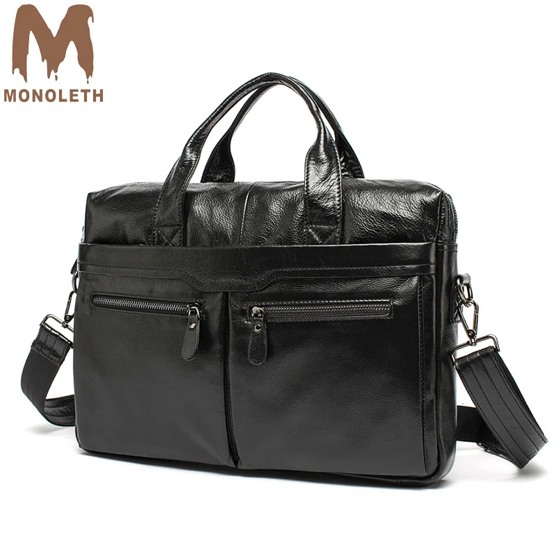 MONOLETH сумка для ноутбука 14 дюймов из натуральной кожи Для мужчин деловая Портфели Роскошные сумки