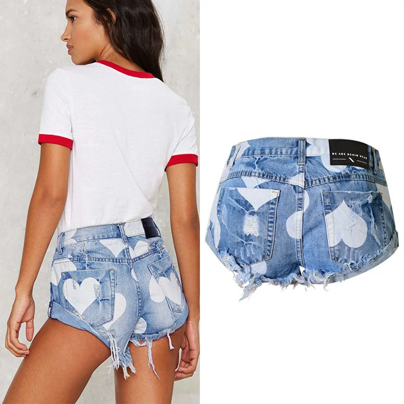 Шорты женские рваные из денима с бахромой и высокой талией лето 2020 | Женская