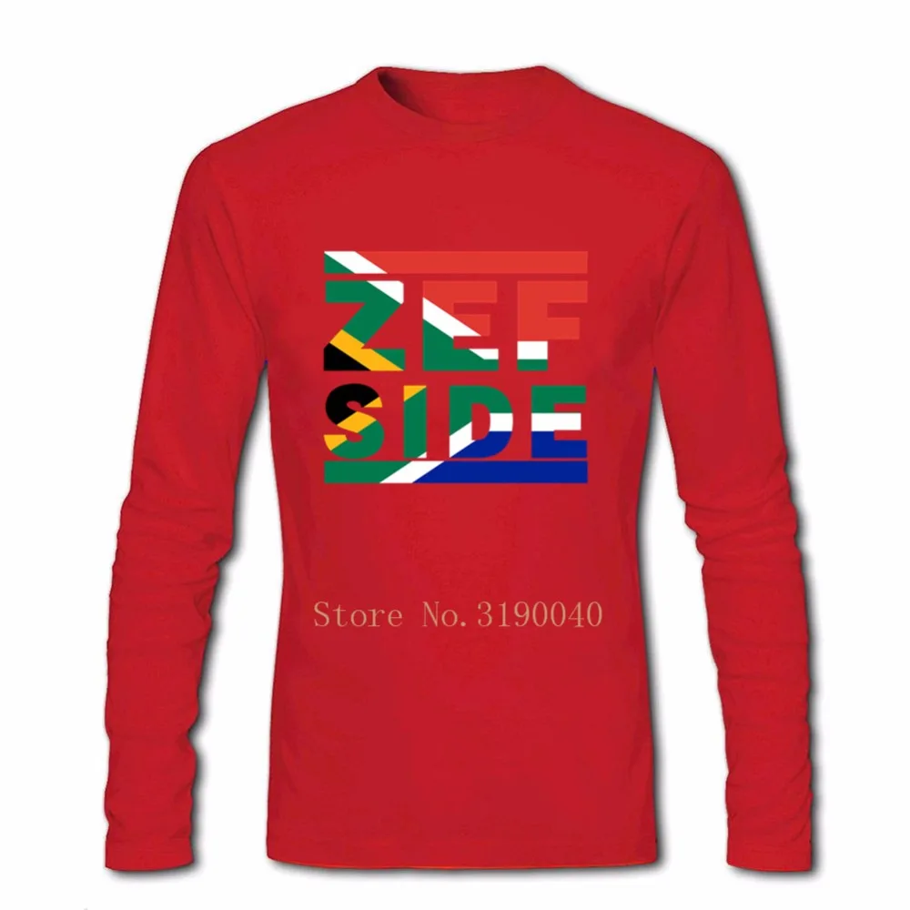Для мужчин Южноафриканский флаг зеф футболки с круглым вырезом хлопок