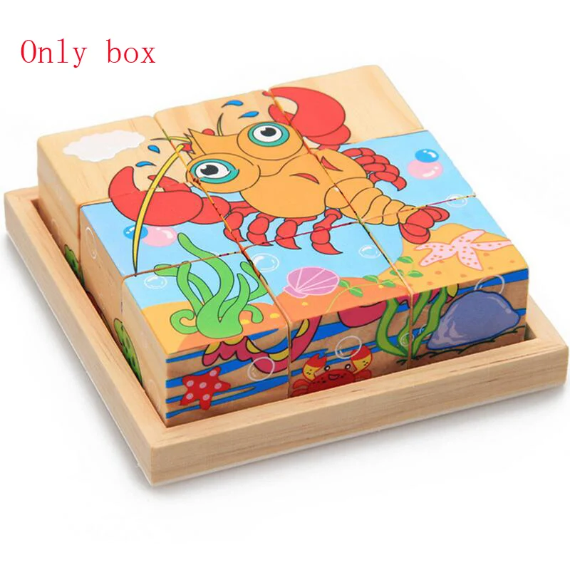 1 шт. девять пазлов шестигранная 3D головоломка кубики пазлы деревянная база для