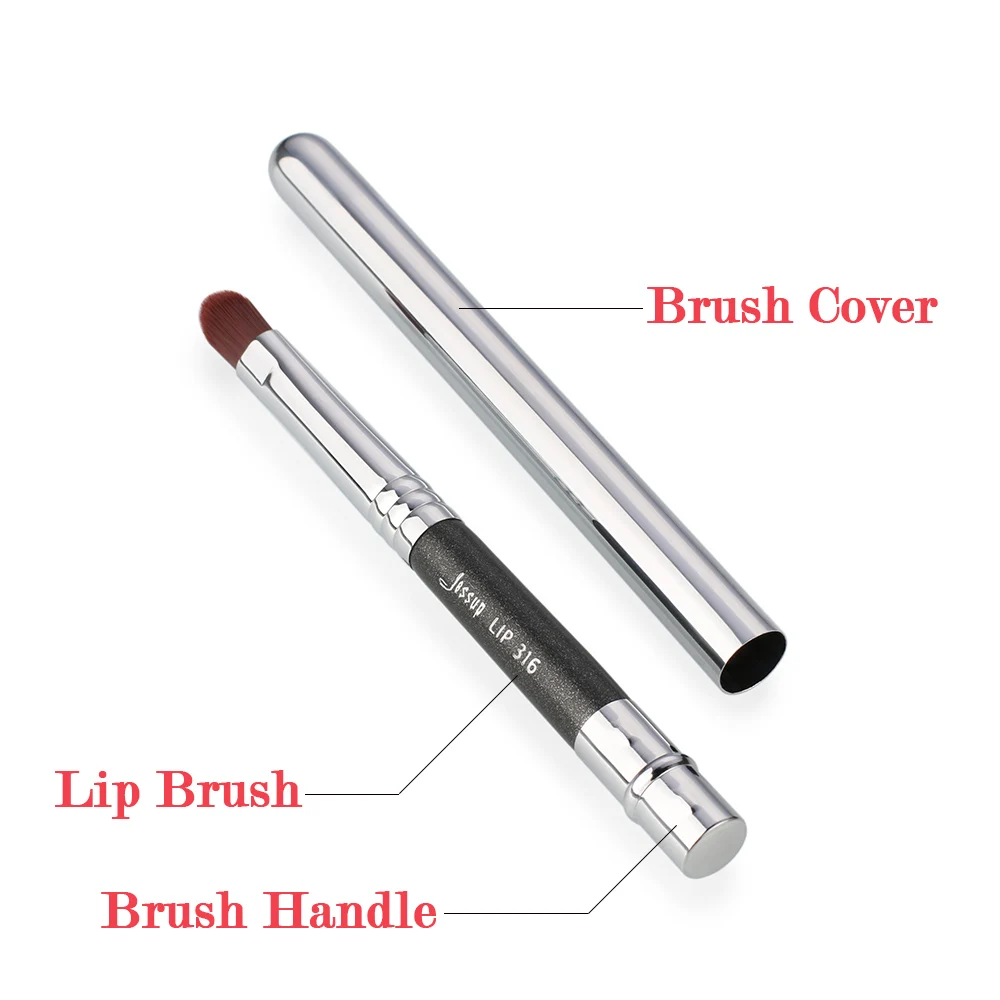 Кисть для макияжа черно-серебристая с деревянной ручкой 316 | Красота и здоровье