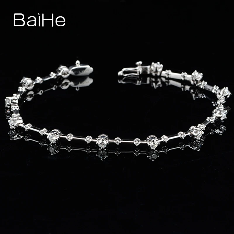 BAIHE Solid 14K желтый/белый/розовое золото 1CT H/SI природные бриллианты Свадебные модные