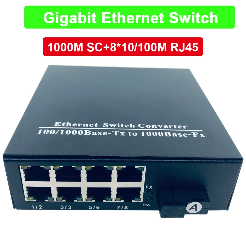1310nm гигабитный волоконный коммутатор Ethernet оптический медиа конвертер