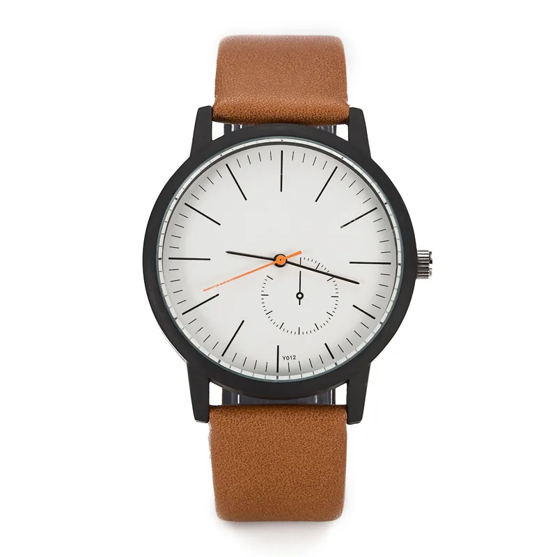 Женские креативные простые часы унисекс модные кожаные повседневные Мужские кварцевые наручные женские