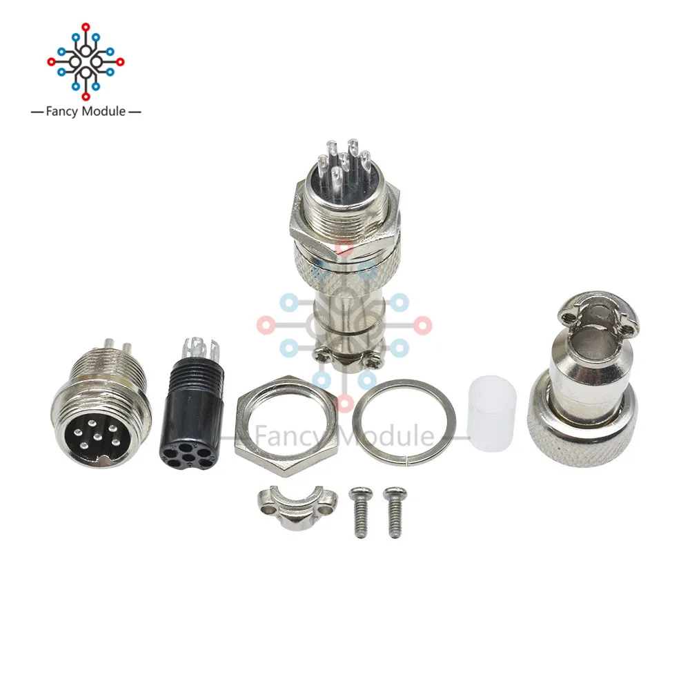 GX12-6 1 комплект GX12 2/3/4/5/6/7Pin 12 мм авиации штекер+ Женский Разъем винтовой резьбы электротехническое оборудование круговой разъем - Цвет: GX12-6