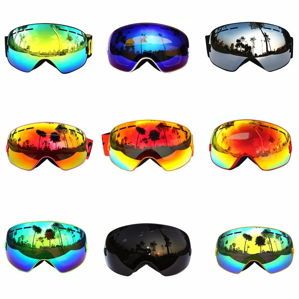 COPOZZ Ski Goggles with Lens and Box Case Ski Mask UV400 Anti-fog Snow Goggles Big Spherical Skiing Snowboarding for Men Women