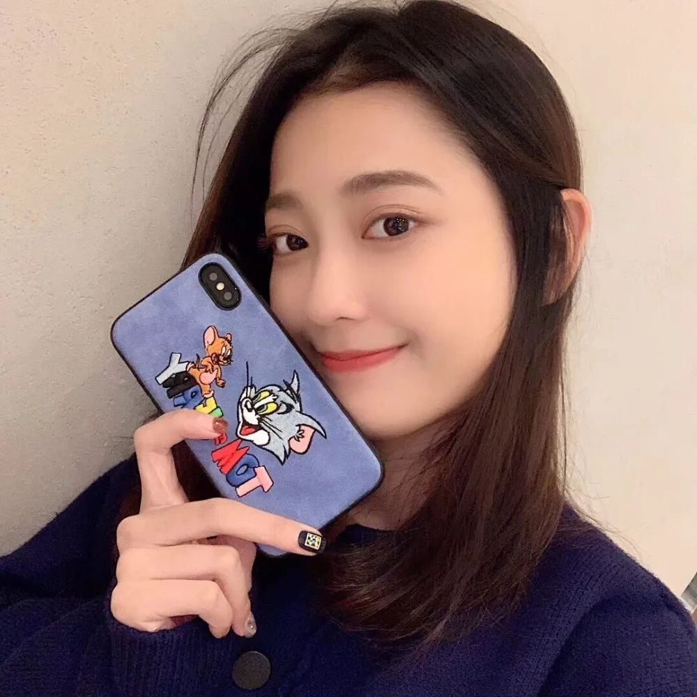 Мягкий плюшевый чехол том и Терри для iPhone X XR XS Max телефона с рисунком кота мышки 11