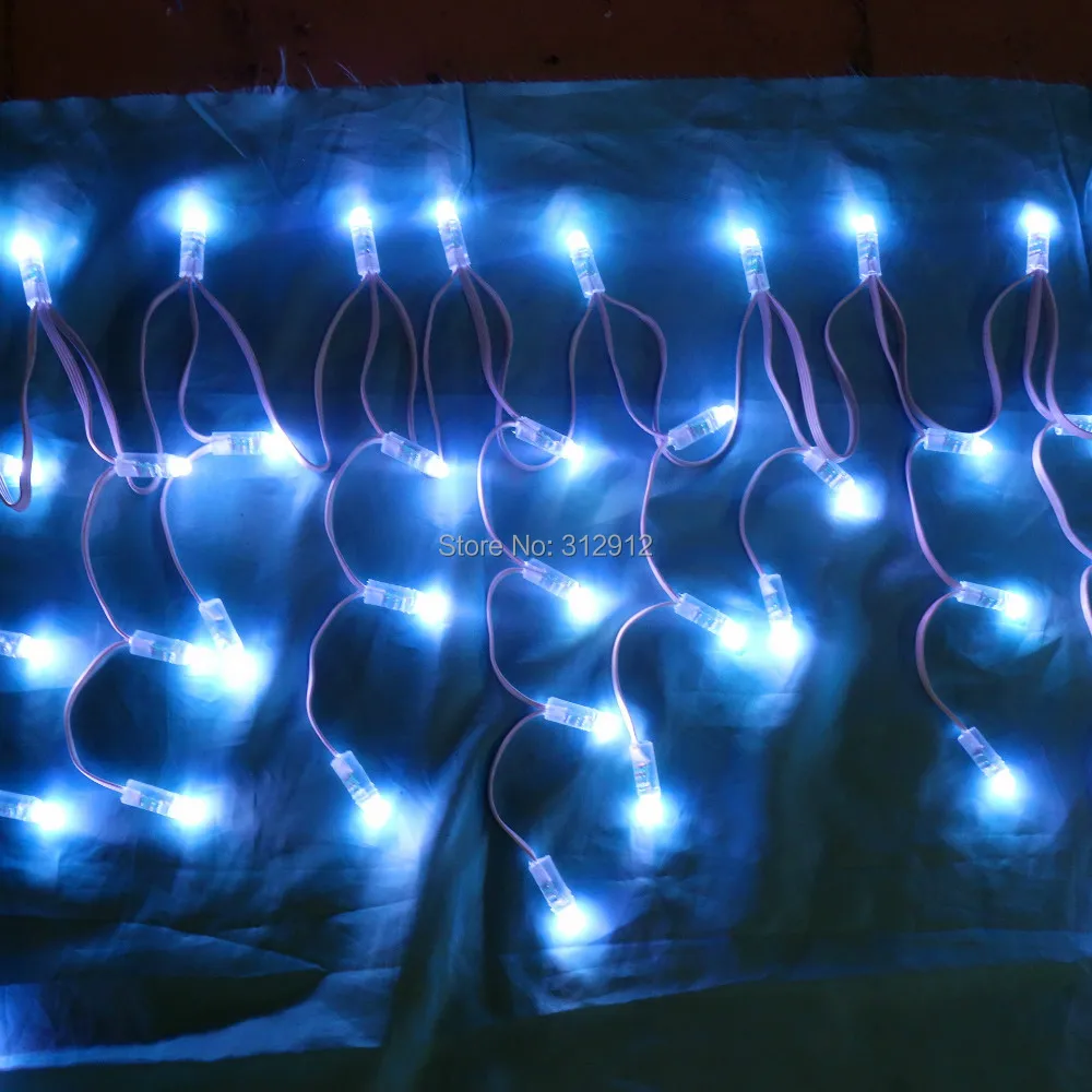 12V простая/dump RGB Icicles световая гирлянда Всего 69 узлов полностью белый провод IP68