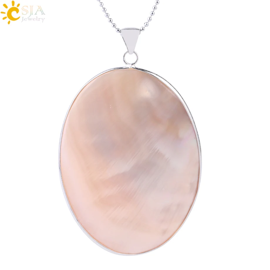 CSJA большой размер белая Подвеска Ожерелье для женщин натуральные Перламутровые