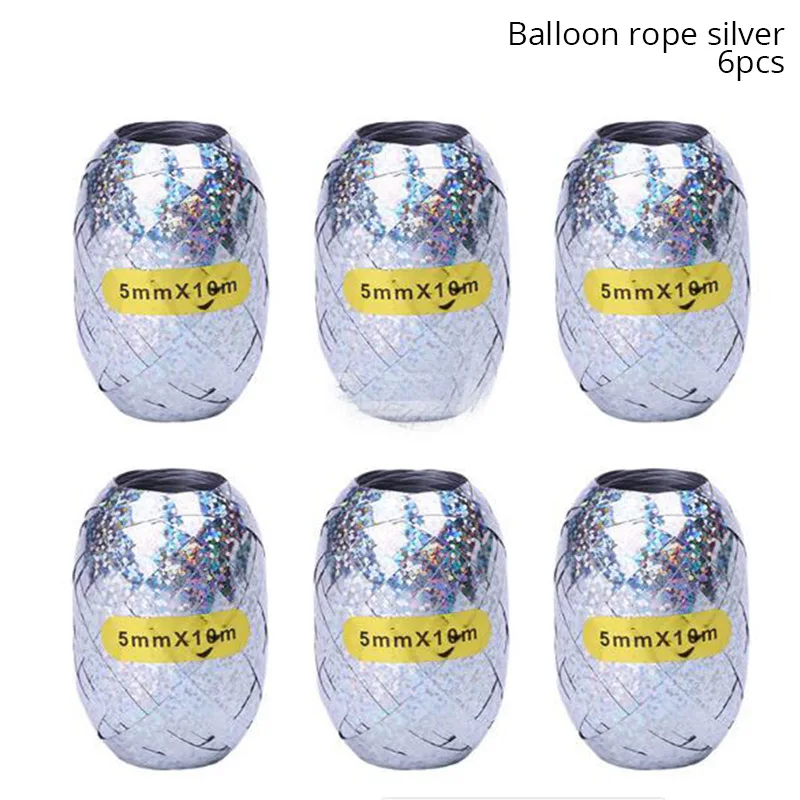 6pcs 10m ribbon Воздушный шар, колонна-подставка, наборы, воздушные шары, стенд АРКА, основание, полюс, насос, Свадебный декор, globos, день рождения, вечеринка, украшения, Детский баллон, комплект - Цвет: 6pcs 10m ribbon