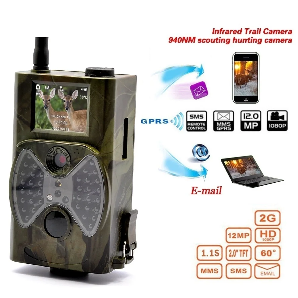 HC300M Hunting Camera GSM 12MP 1080P Photo Traps Night Vision Wildlife infrared Hunting Trail Cameras hunt Chasse scout