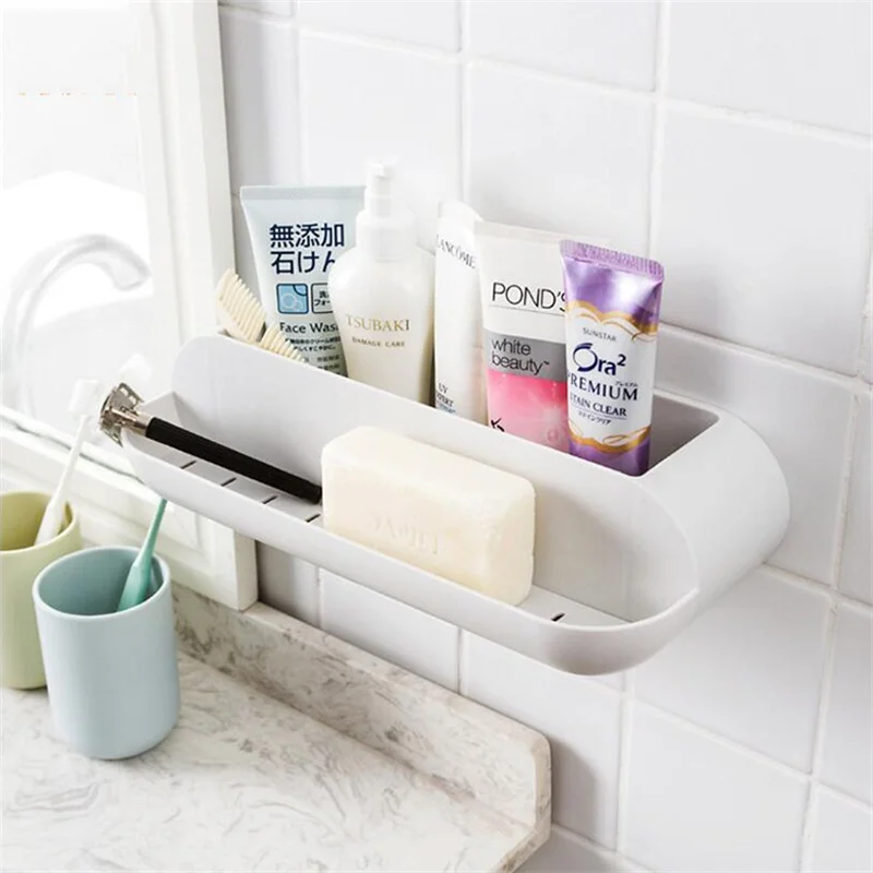 Кухня Ванная комната настенная полка вешалка Пластик душевой Футляр Органайзер