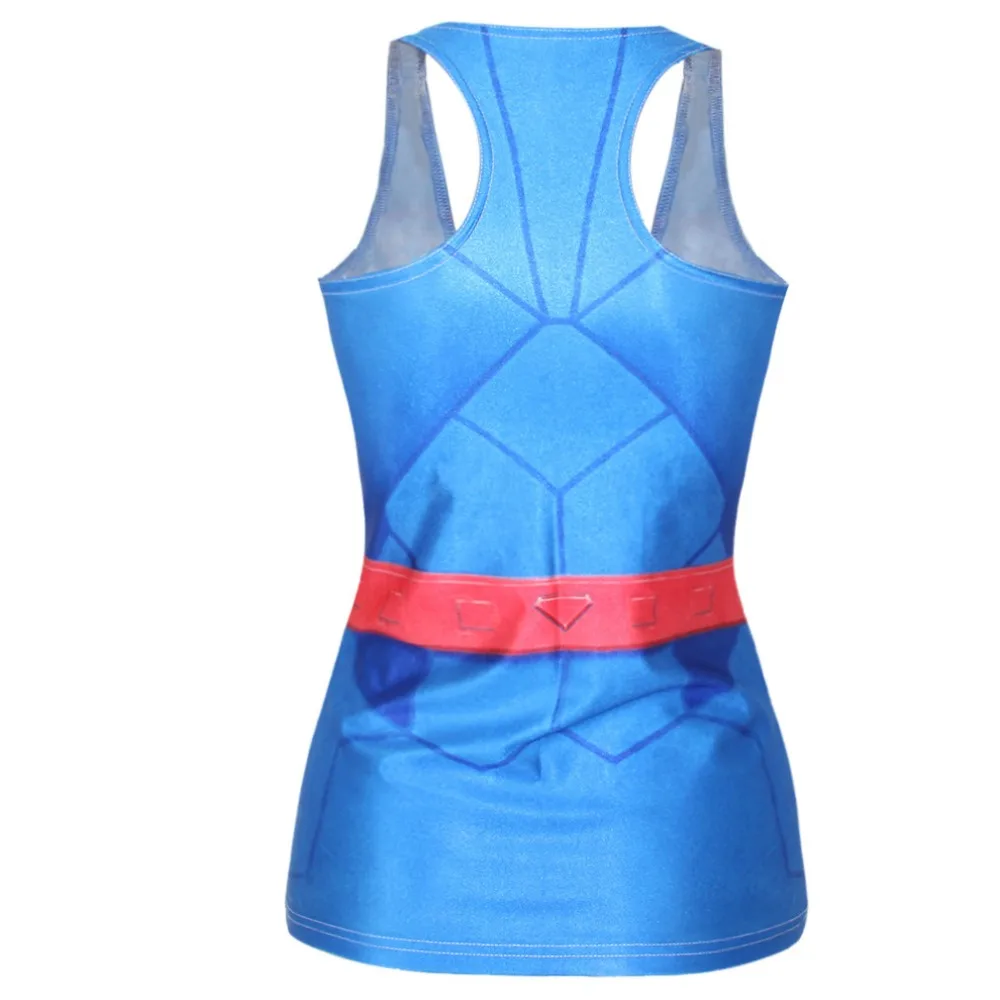 Женские майки BombFun модные топы с 3d принтом сексуальные в стиле панк 3D Супермен