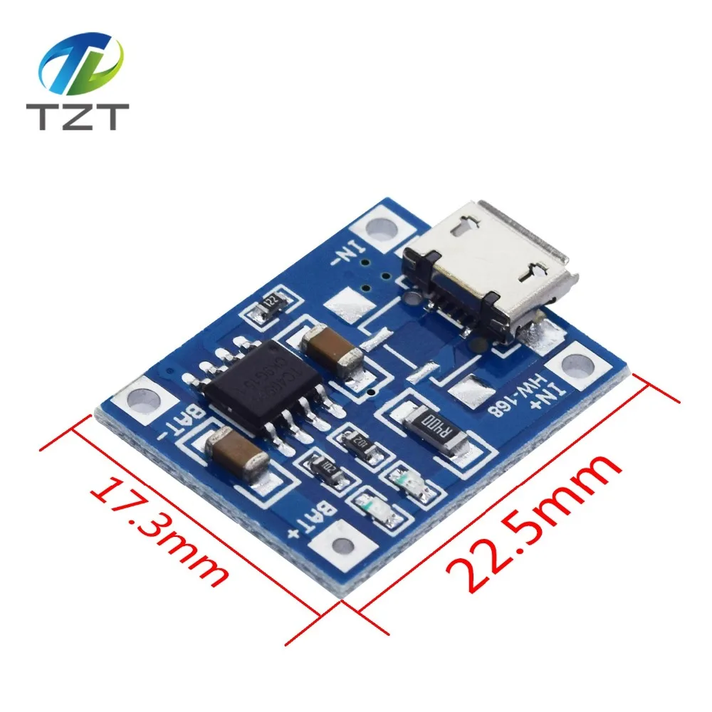 TZT тип-c/Micro USB 5V 1A 18650 TP4056 модуль зарядного устройства литиевой батареи зарядная плата с защитой двойные функции 1A li-ion