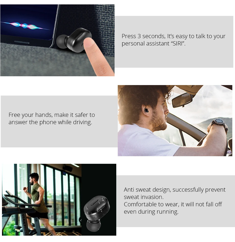 TONGWODE беспроводные HiFi наушники спортивные мини наушники Bluetooth 5,0 режим двойного соединения гарнитура с двойным стерео микрофоном зарядная коробка