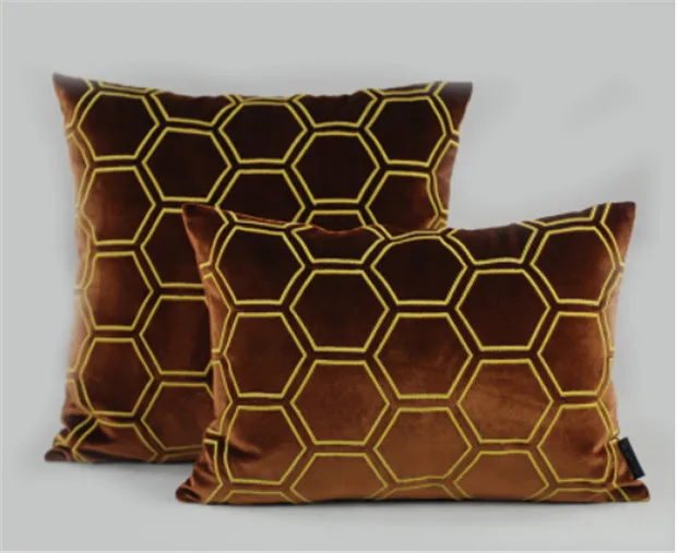 Coffee Water Cube Роскошные Чехлы для подушек подушки с вышивкой 3D геометрические несколько дизайнов подушки Cojines декор для дивана - Цвет: Coffee Water Cube